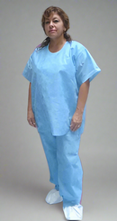 woman wearing scrubs, scrub bottoms, disposable scrubs, scrubs made in the USA
