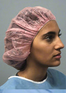 pink bouffant caps, bouufant caps pink, surgical caps, bouffant caps made in the USA 